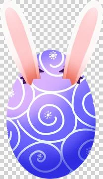 Bunny Ears Come Out From Easter Egg Stock Illustration