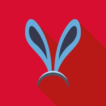 Bunny ears headband flat design icon easter symbol Illustrazione stock