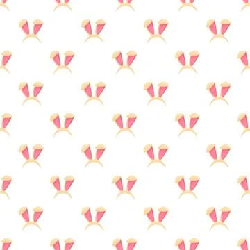 Bunny ears headband pattern celebrating spring and easter holiday Stock Illustration