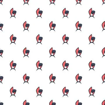 Bunny ears headband seamless pattern background designing elements 库存插图