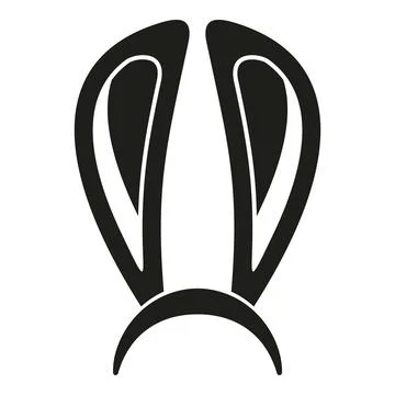 Bunny ears headband silhouette for easter costume party Stock Illustration