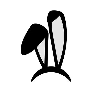 Bunny ears icons. Easter Bunny Ear Mask. Isolated. Vector Stock Illustration