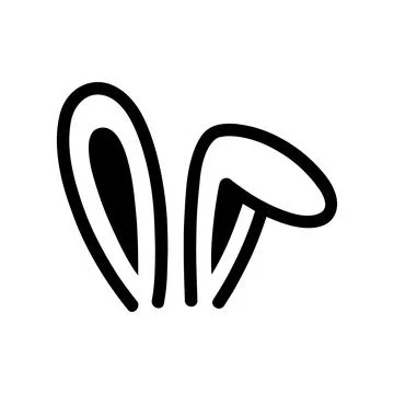 Bunny Ears Silhouette. Vector icon. Stock Illustration