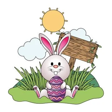 Bunny with easter egg Stock Illustration