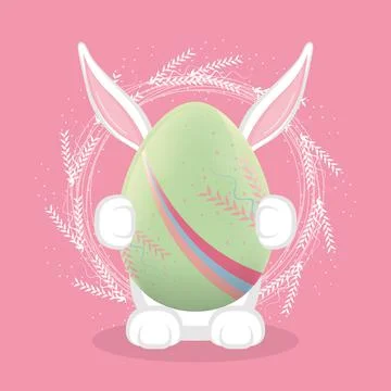 Bunny with an easter egg Stock Illustration