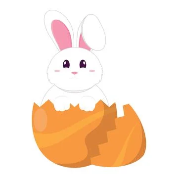 Bunny on an easter egg Vector Stockillustratie