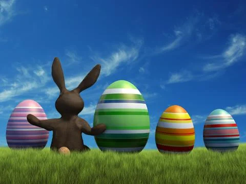 Bunny at easter Stock Illustration