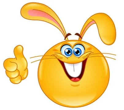Bunny emoticon Stock Illustration