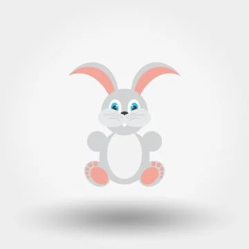 Bunny. Flat icon Illustrazione stock