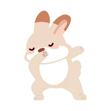 Bunny Funny  dabbing movement dance Stock Illustration