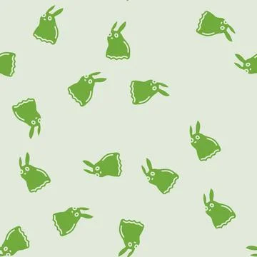 Bunny ghost glyph seamless pattern イラスト素材