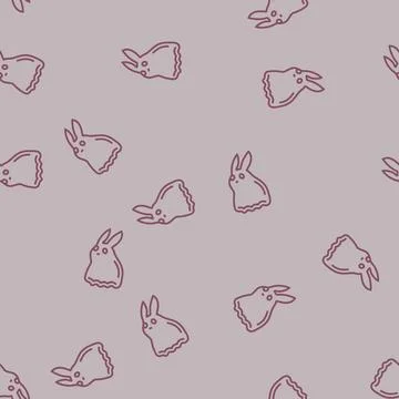 Bunny ghost line seamless pattern イラスト素材