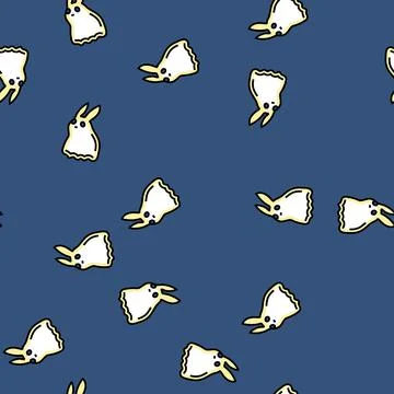 Bunny ghost vector seamless pattern イラスト素材