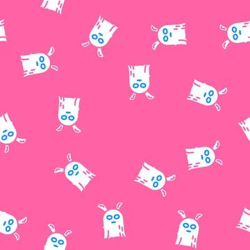 Bunny ghost vector seamless pattern Stock Illustration