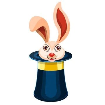 Bunny in a Hat, Stock Illustration