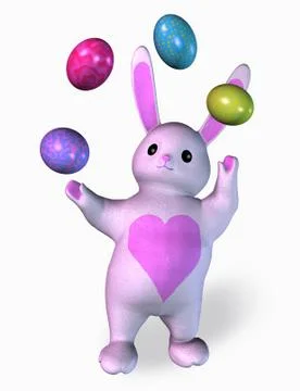 Bunny Juggling Easter Eggs Stock Illustration