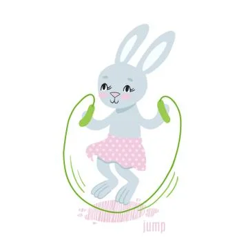 Bunny jump vector illustration. Stock Illustration