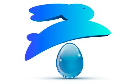 Bunny jumps over easter egg Stock Illustration