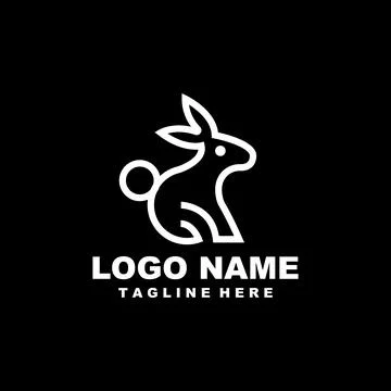 Bunny line logo design vector Stock Illustration