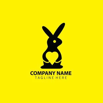 Bunny love logo design vector Illustrazione stock