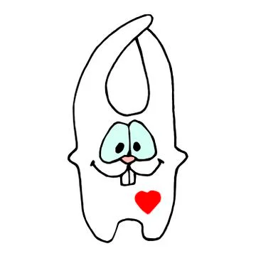 Bunny in love vector doodle Stock Illustration