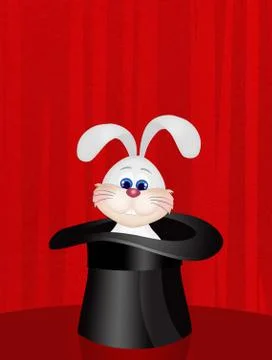 Bunny in the magician hat Stock Illustration