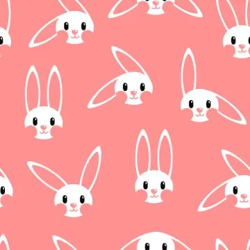 Bunny pattern on pink background Stock Illustration