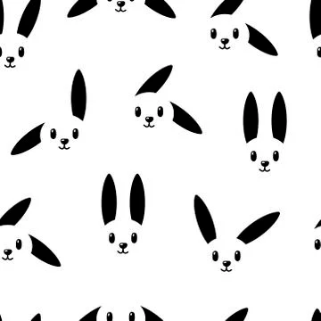 Bunny pattern on white background Stock Illustration