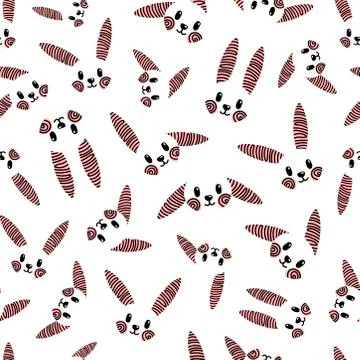 Bunny pattern on white background Stock Illustration