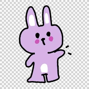 Bunny Purple Cute Stock Illustration