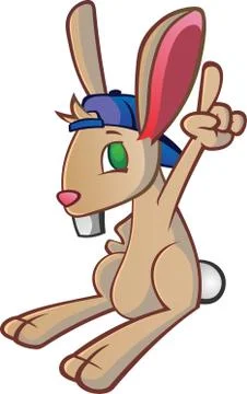 Bunny Rabbit Baseball Cap Cartoon Character Stock Illustration