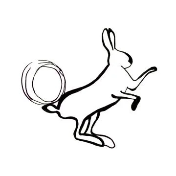 Bunny rabbit in continuous line art drawing style. Hare animal black linear Stock Illustration