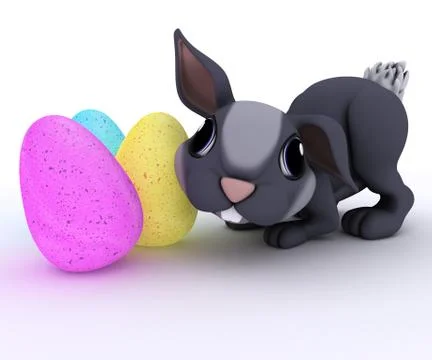Bunny Rabbit with Easter Egg Illustrazione stock