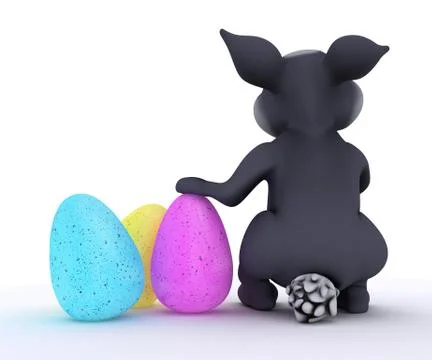Bunny Rabbit with Easter Egg Stock Illustration