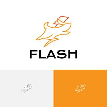 Bunny Rabbit Flash Bolt Thunder Run Electricity Energy Logo Stock Illustration