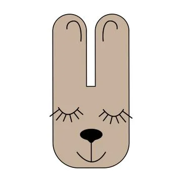 Bunny. Scandinavian style. Seamless pattern. Drawing for children. Stock Illustration