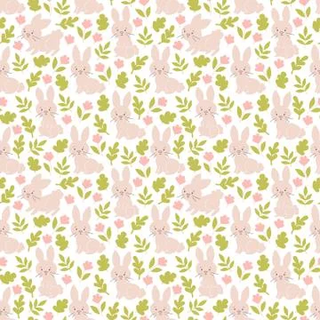 Bunny seamless vector pattern Illustrazione stock