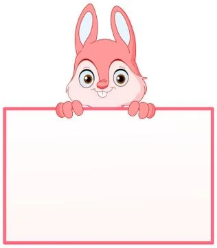 Bunny with sign Stock Illustration
