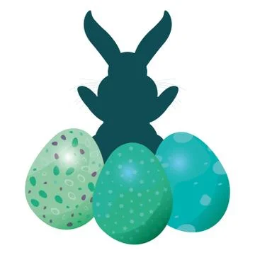 Bunny silhouette easter Illustrazione stock