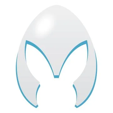 Bunny silhouette in a egg Stock Illustration