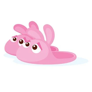 Bunny slippers vector illustration Stock Illustration