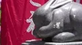 Bunny Statue Mt Kachi Kachi Shrine HD HD Footage