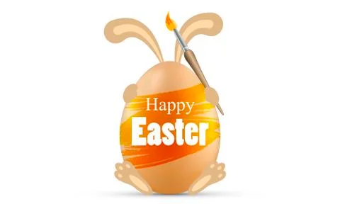 Bunny with tassel and easter egg Stock Illustration