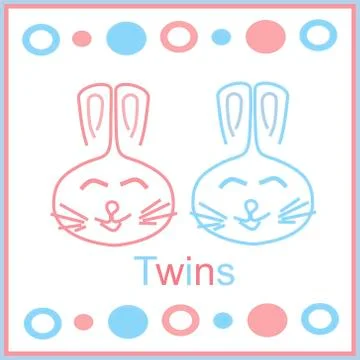 Bunny twins Stock Illustration