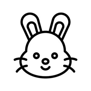 Bunny vector, Easter line icon editable stroke Illustrazione stock