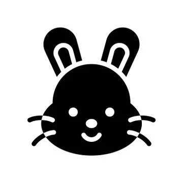 Bunny vector, Isolated Easter solid style icon Stockillustratie