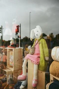 Bunny in a window Stock Photos