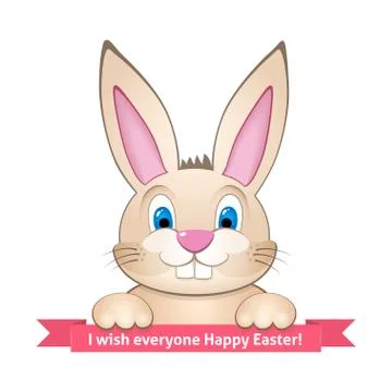 Bunny wishes Happy Easter Stock Illustration