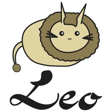 Bunny zodiac sign Leo in cartoon style. Stock Illustration