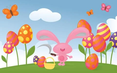 Bunny's harvest Stock Illustration